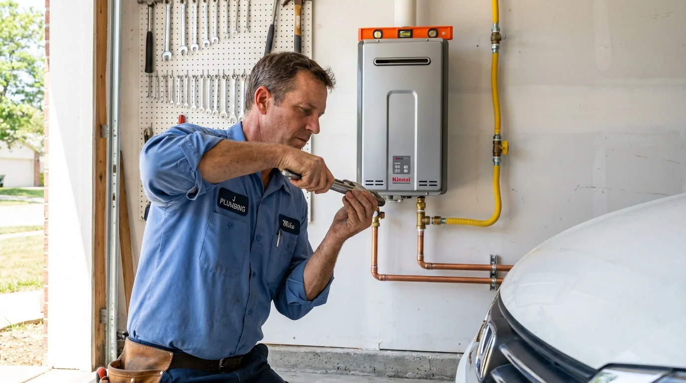 Tankless water heater installation by a Johns Plumbing LLC plumber in Colorado City